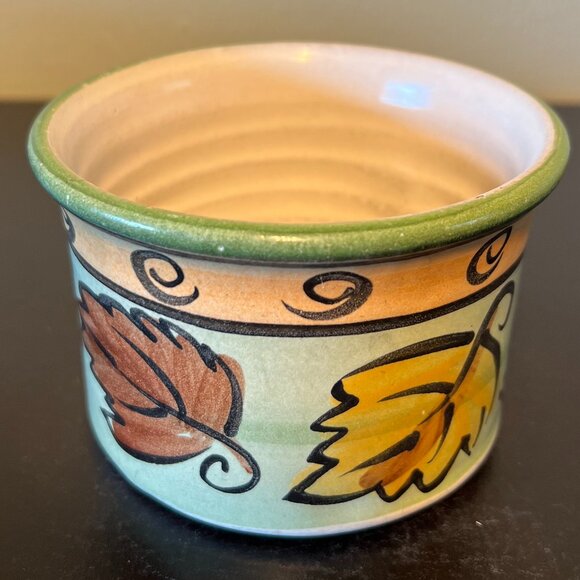 Stoneware Specialties Handcrafted Hand Painted Autumn Leaves Pottery Mug Bowl - Picture 3 of 9